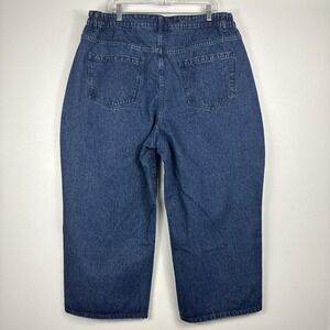 Shiny by Nature Jeans Womens 2X Wide Leg Cropped High‎ Rise Curvy Elastic Waist